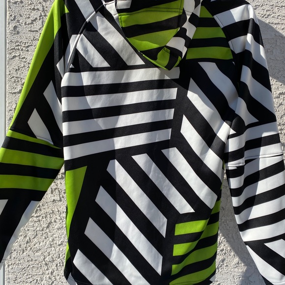 Burton Men's Multicolor Full-Zip Hoodie, lime, black and white, Size Med - Picture 3 of 5